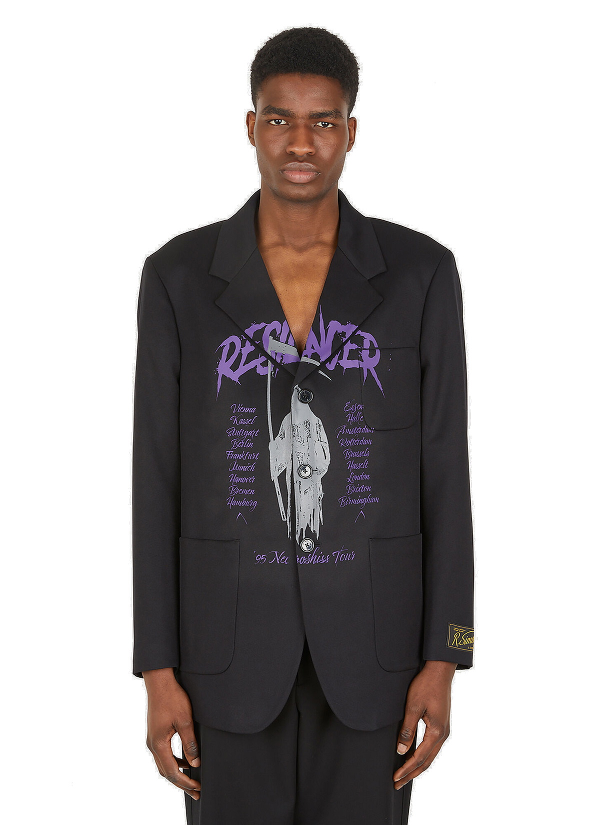 Resilencer Wide Notch Blazer in Black Raf Simons