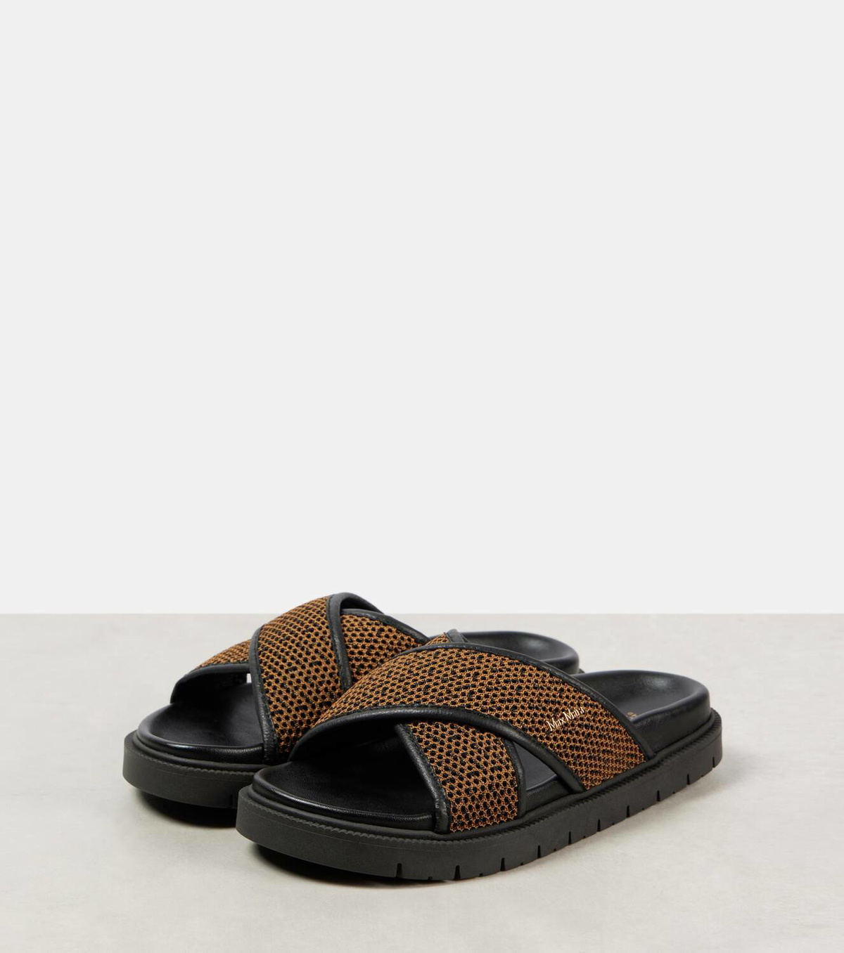 Max Mara Party raffia slides