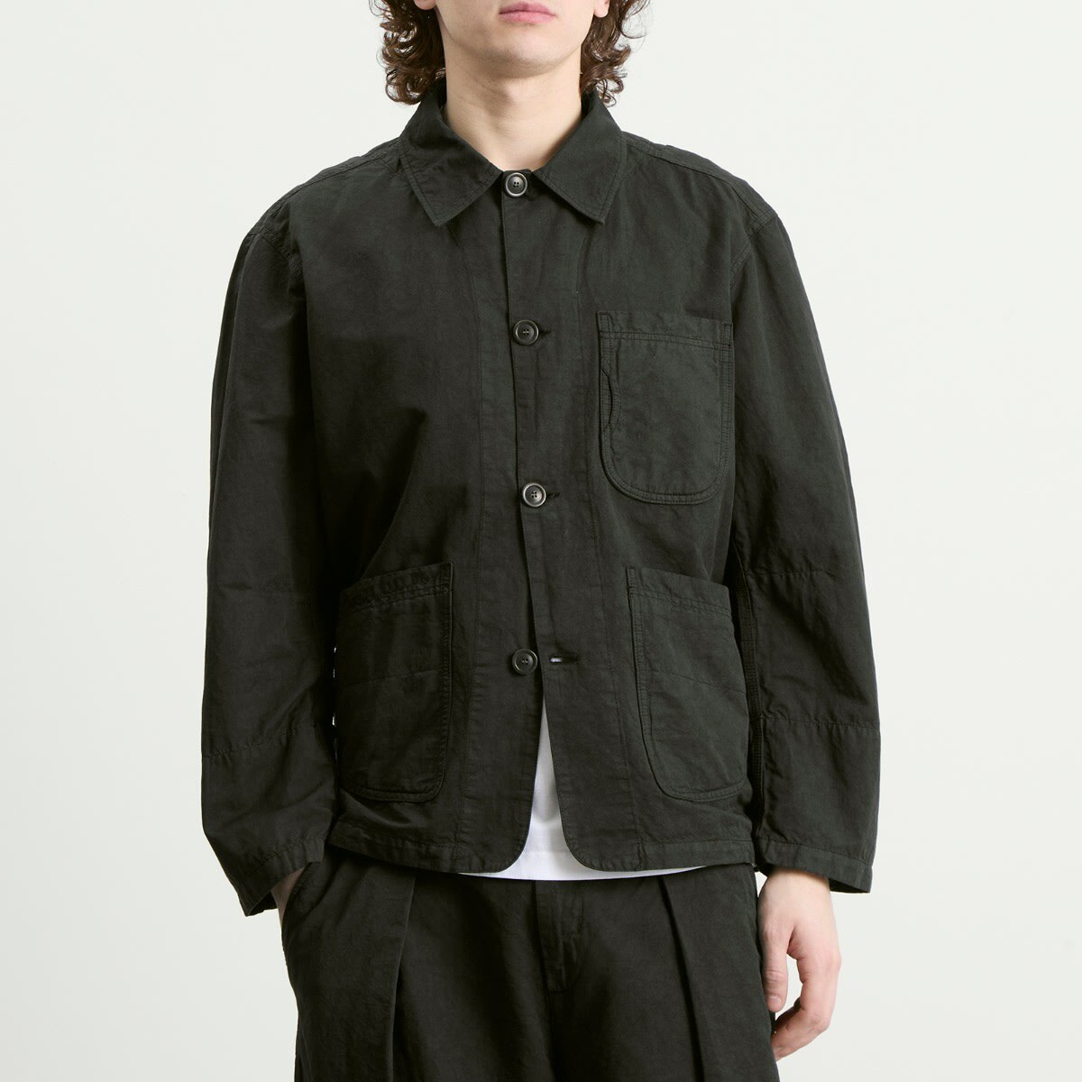 YMC Men's Garment Dyed Construction Jacket in Dark Green