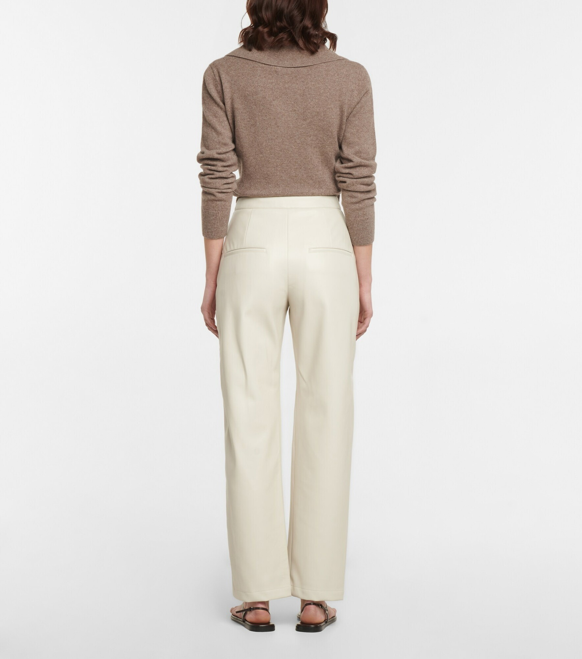 Deveaux New York - Eve faux leather straight pants