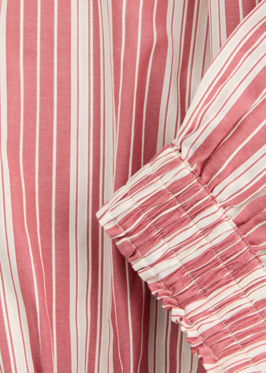 Faithfull The Brand Elva Striped Cotton-poplin Shorts Red And White