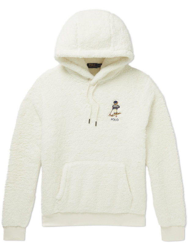 Photo: Polo Ralph Lauren - Logo-Embroidered Recycled Faux Shearling Hoodie - Neutrals