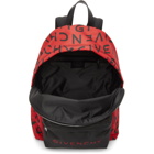 Givenchy Red and Black Refracted Logo Backpack