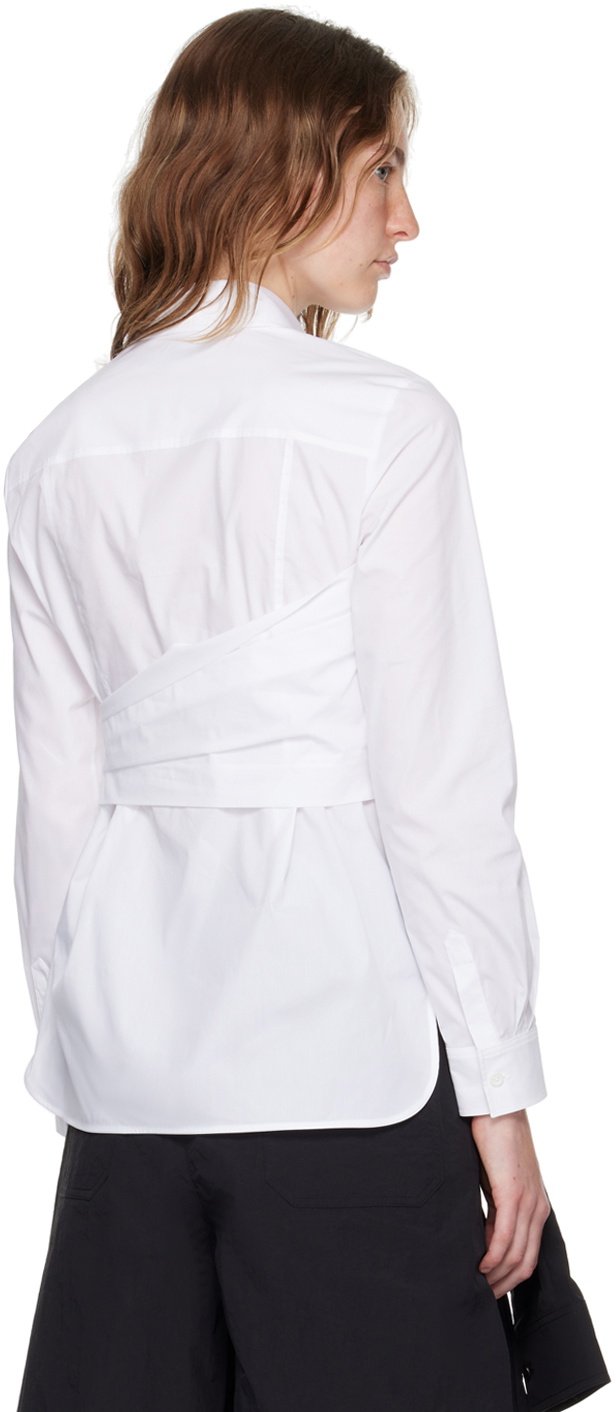 Juun.J White Twisted Wrap Shirt