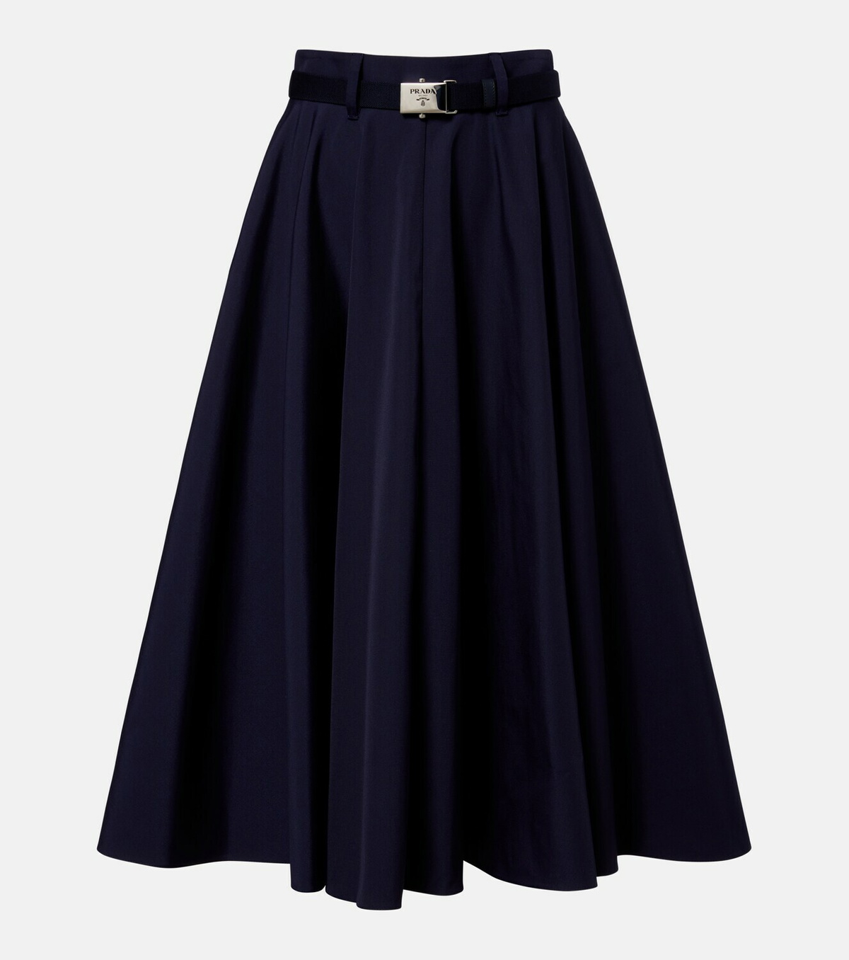 Prada Belted poplin midi skirt