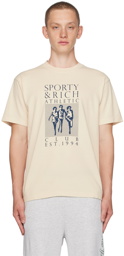 Sporty & Rich Beige Printed T-Shirt