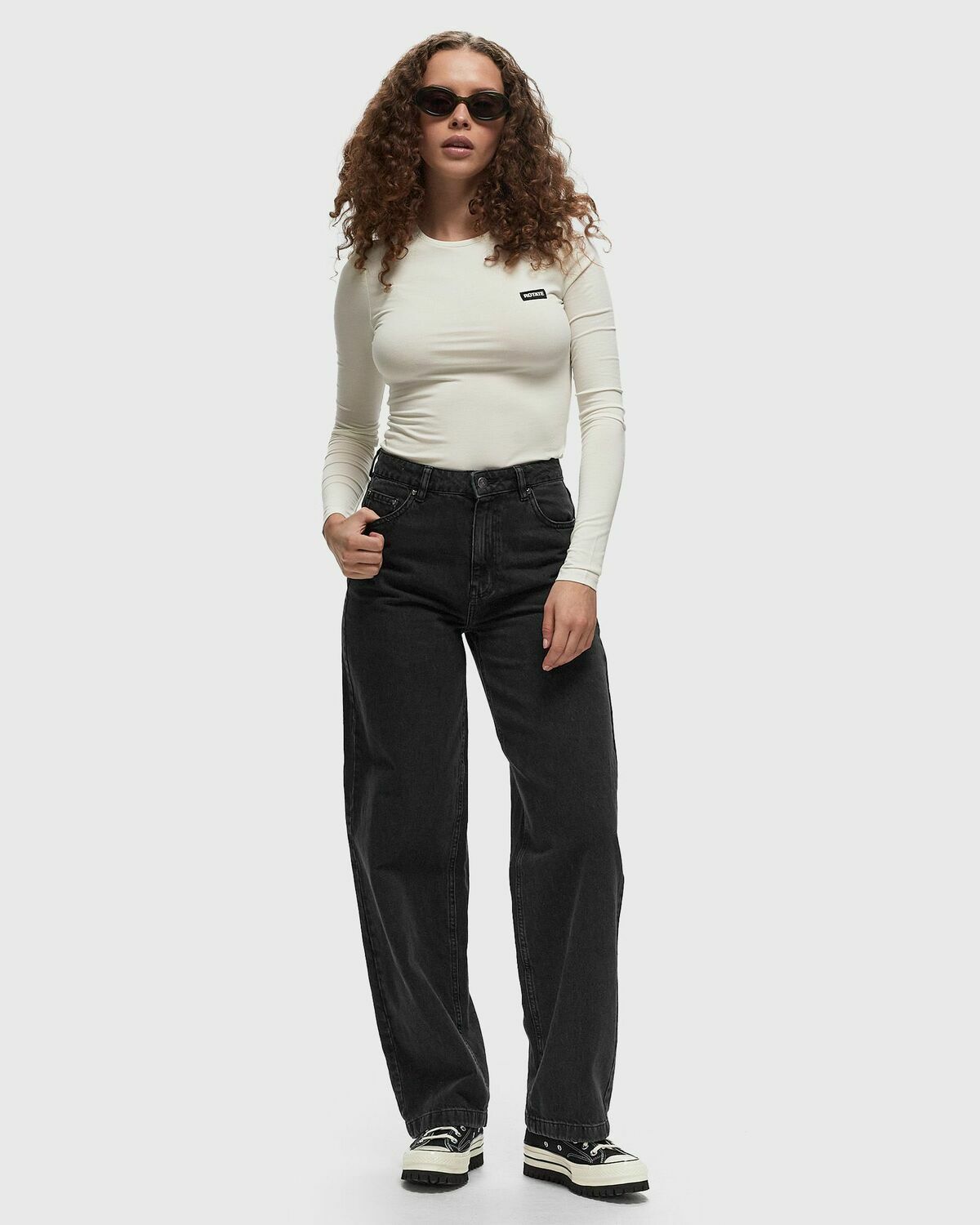 Rotate Birger Christensen Long Sleeve Tee White Longsleeves ROTATE rotate-birger-christensen-long-sleeve-tee-white-longsleeves-rotate