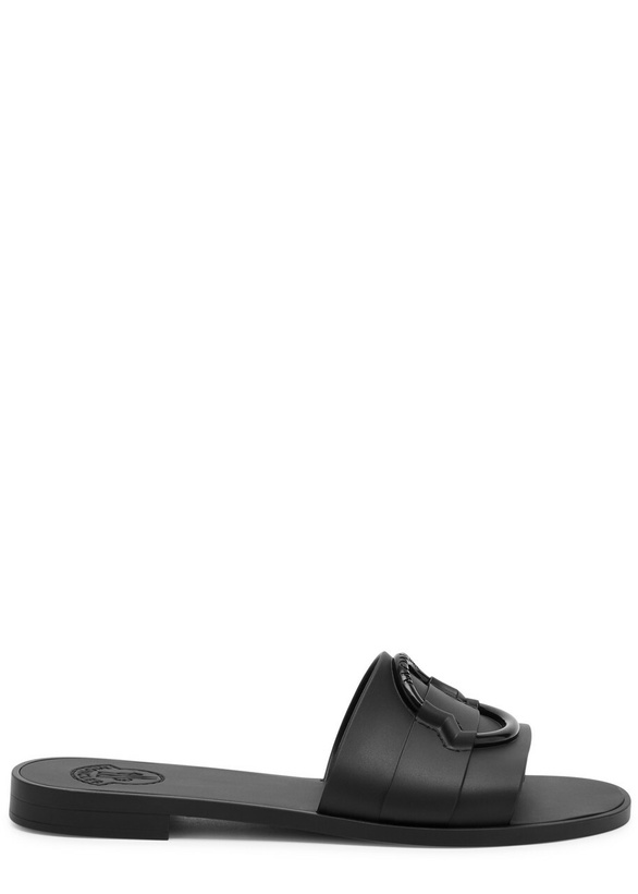 Photo: Moncler Logo Rubber Sliders Black