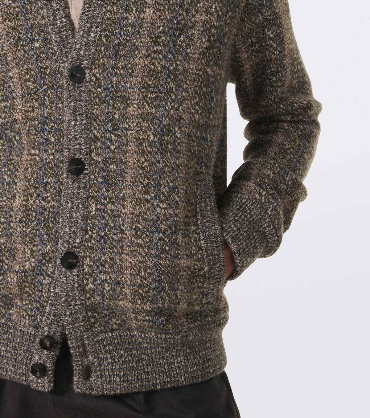 Agnona Checked wool and cashmere cardigan