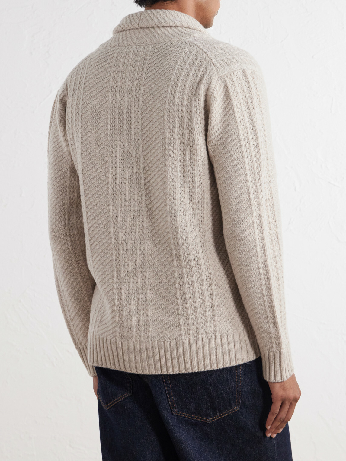 Altea - Shawl-Collar Wool and Cashmere-Blend Cardigan - Neutrals