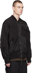 The Viridi-anne Black Cotton Bomber Jacket