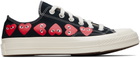 COMME des GARÇONS PLAY Black Converse Edition Chuck 70 Multi Heart Sneakers