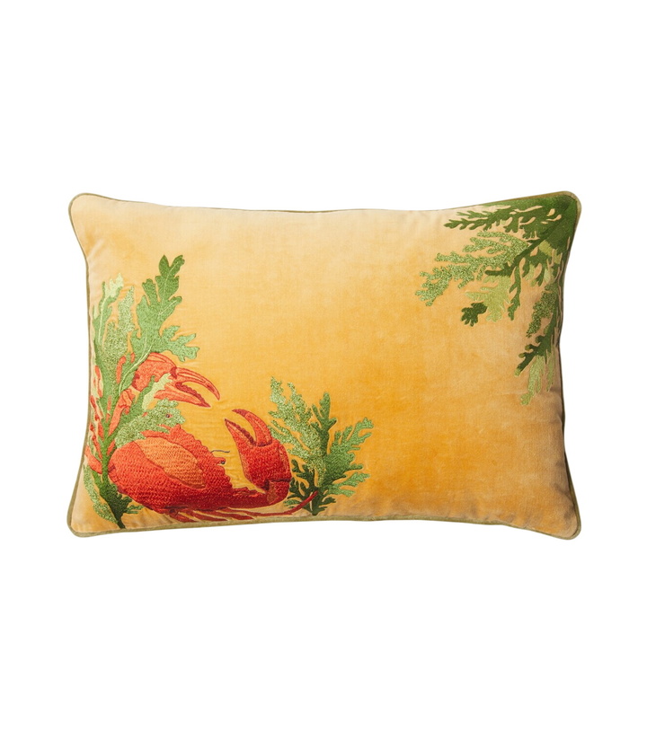 Photo: Les-Ottomans Embroidered cotton velvet cushion