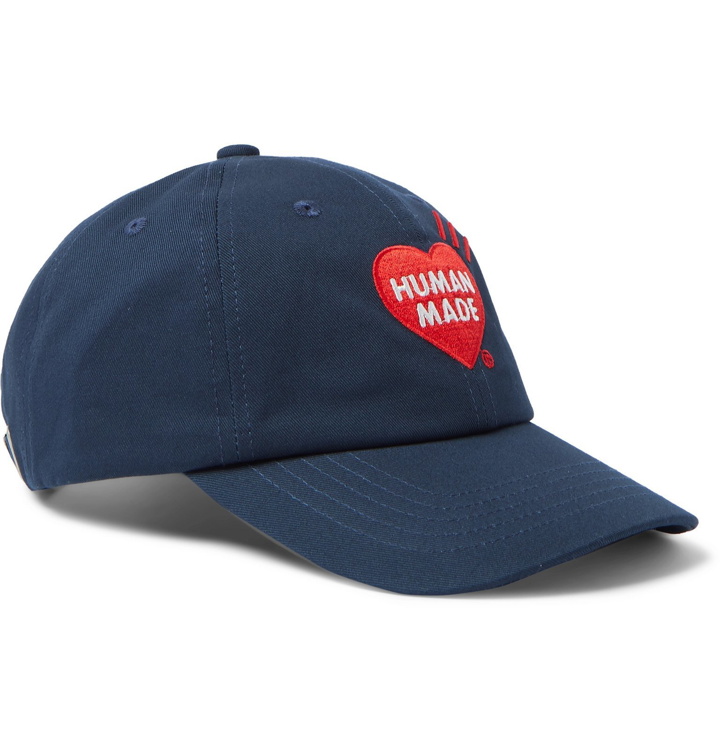 Photo: Human Made - Logo-Embroidered Cotton-Twill Baseball Cap - Blue