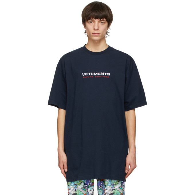 Photo: VETEMENTS Navy Logo Haute Couture T-Shirt