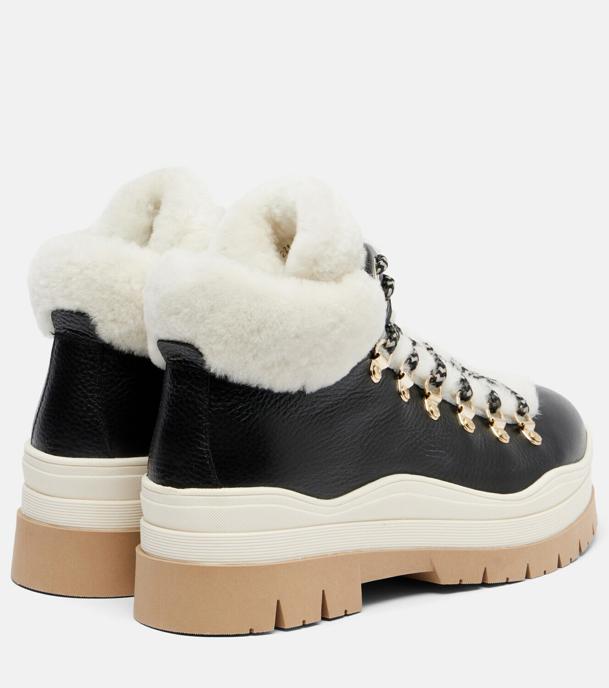 Bogner Arosa shearling-lined leather lace-up boots