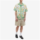 Casablanca Men's L'Arche Fleurie Short Sleeve Silk Shirt in Green/Multi