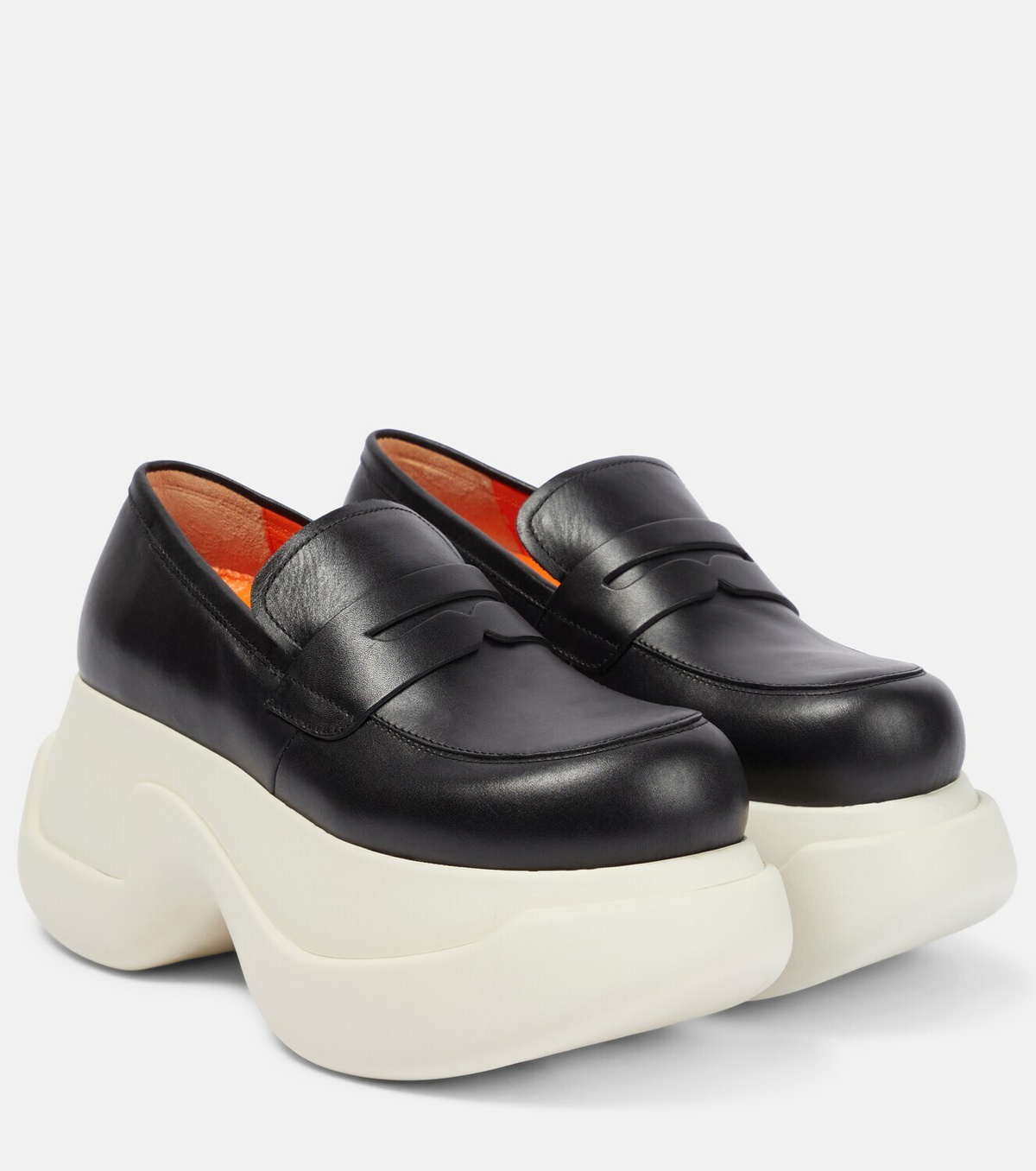 Marni - Leather platform loafers