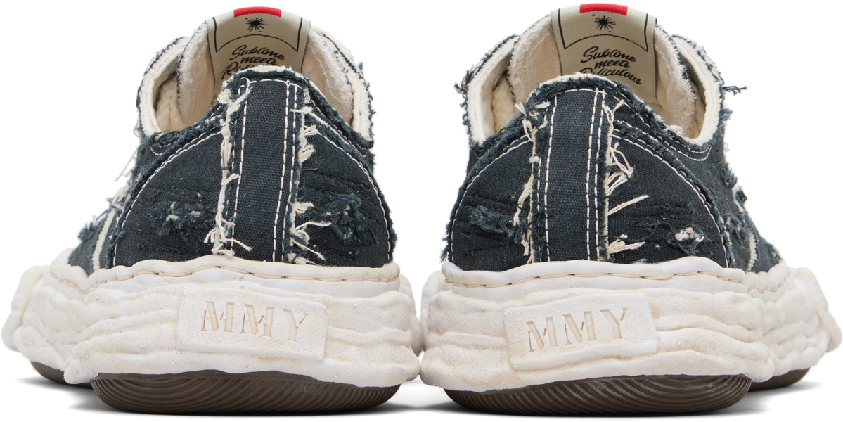 Maison MIHARA YASUHIRO Black 'Peterson23' OG Sole Ripped Overdye Canvas Sneakers