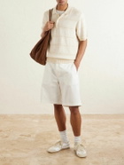 Lardini - Striped Organic and Recycled-Cotton Polo Shirt - Neutrals