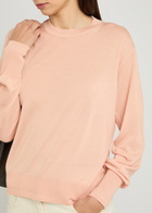 Another Tomorrow Crew-neck Fine-knit T-shirt Pink