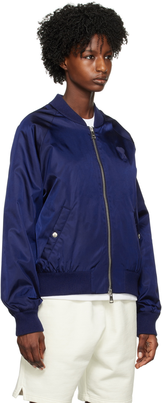 AMI Paris Navy Zip Bomber Jacket