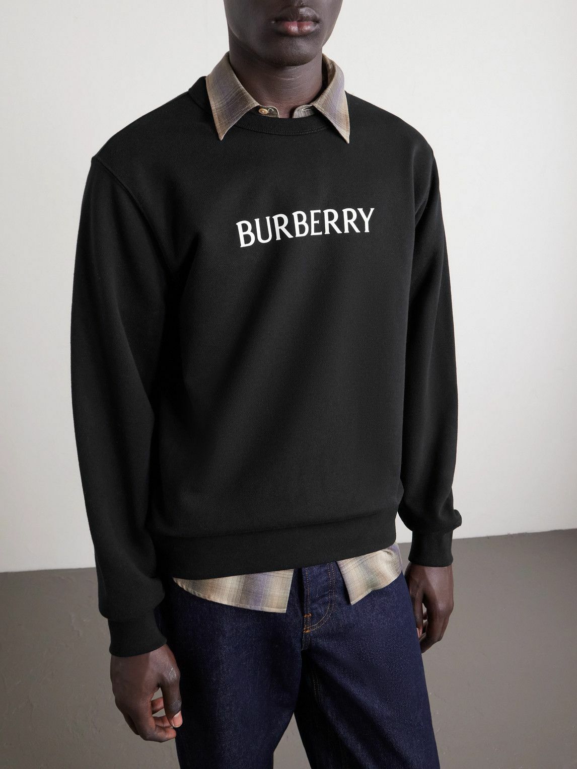 Burberry - Logo-Print Cotton-Jersey Sweatshirt - Black