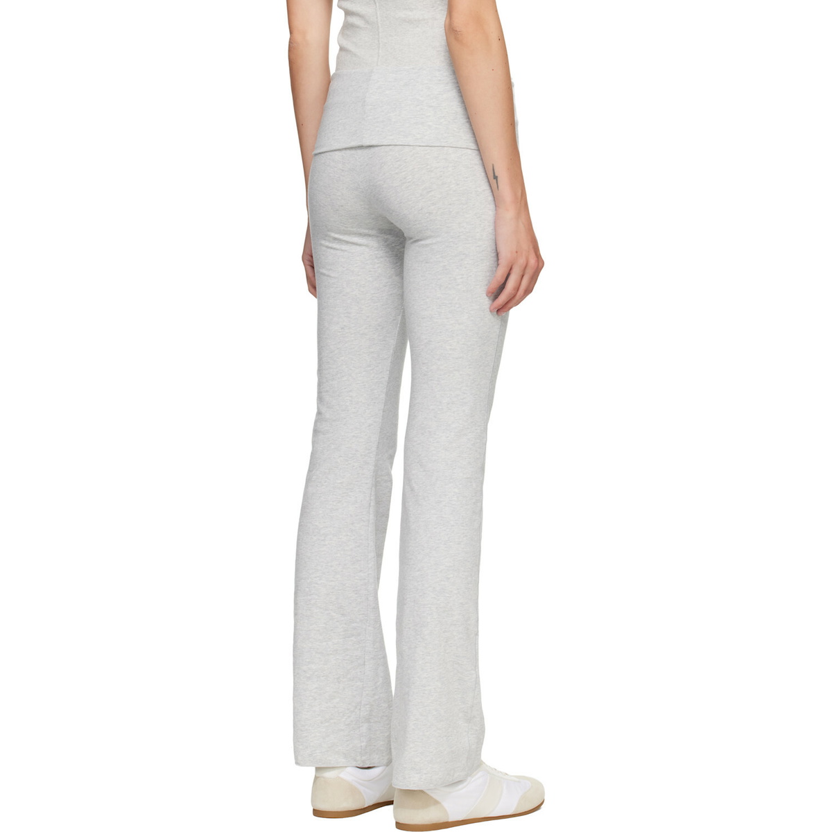 SKIMS Gray Cotton Jersey Foldover Lounge Pants