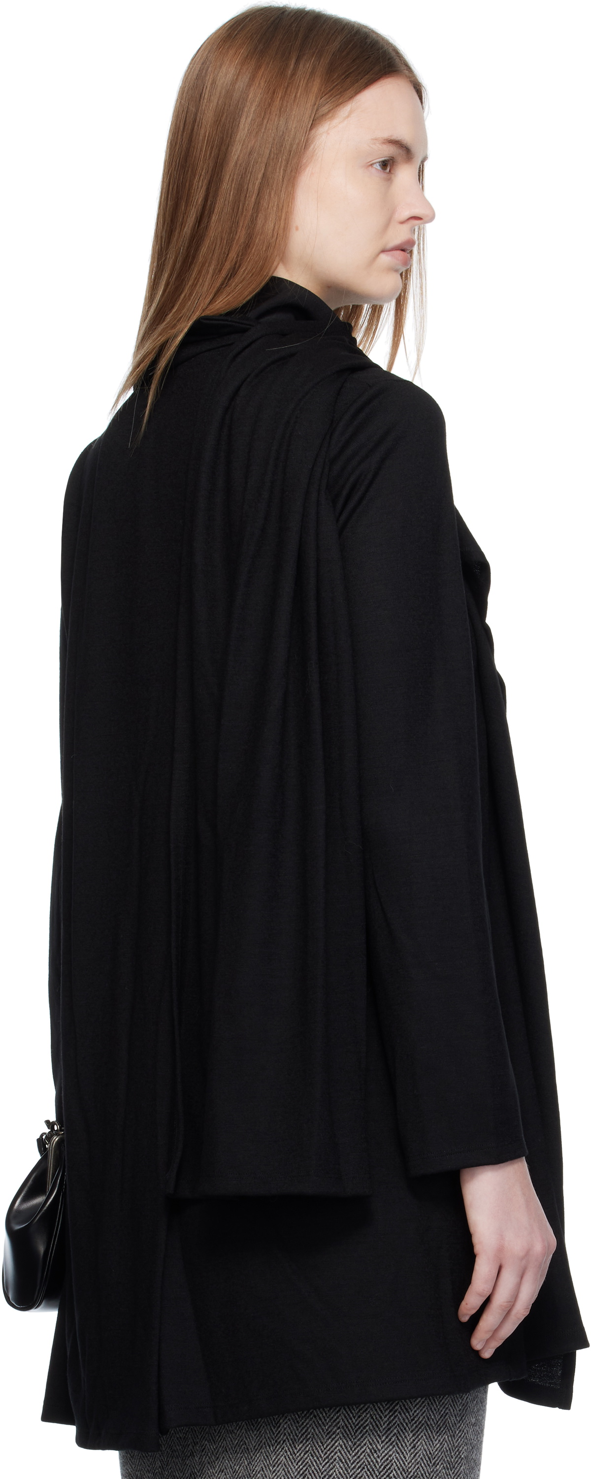 YOHJI YAMAMOTO Black Wool Stole Blouse