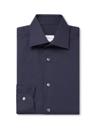 BRIONI - William Herringbone Cotton Shirt - Blue