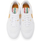 Nike White and Yellow Leather Court Blanc Sneakers