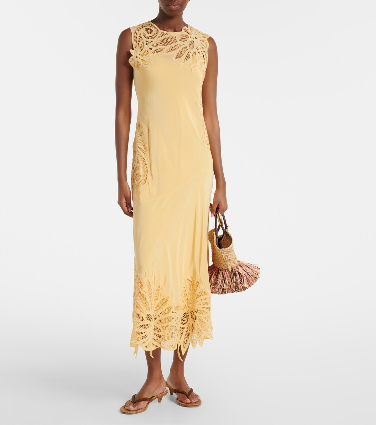 Ulla Johnson Idra lace-trimmed silk midi dress