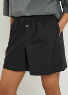 Lemaire Cotton and Silk-blend Boxer Shorts Charcoal