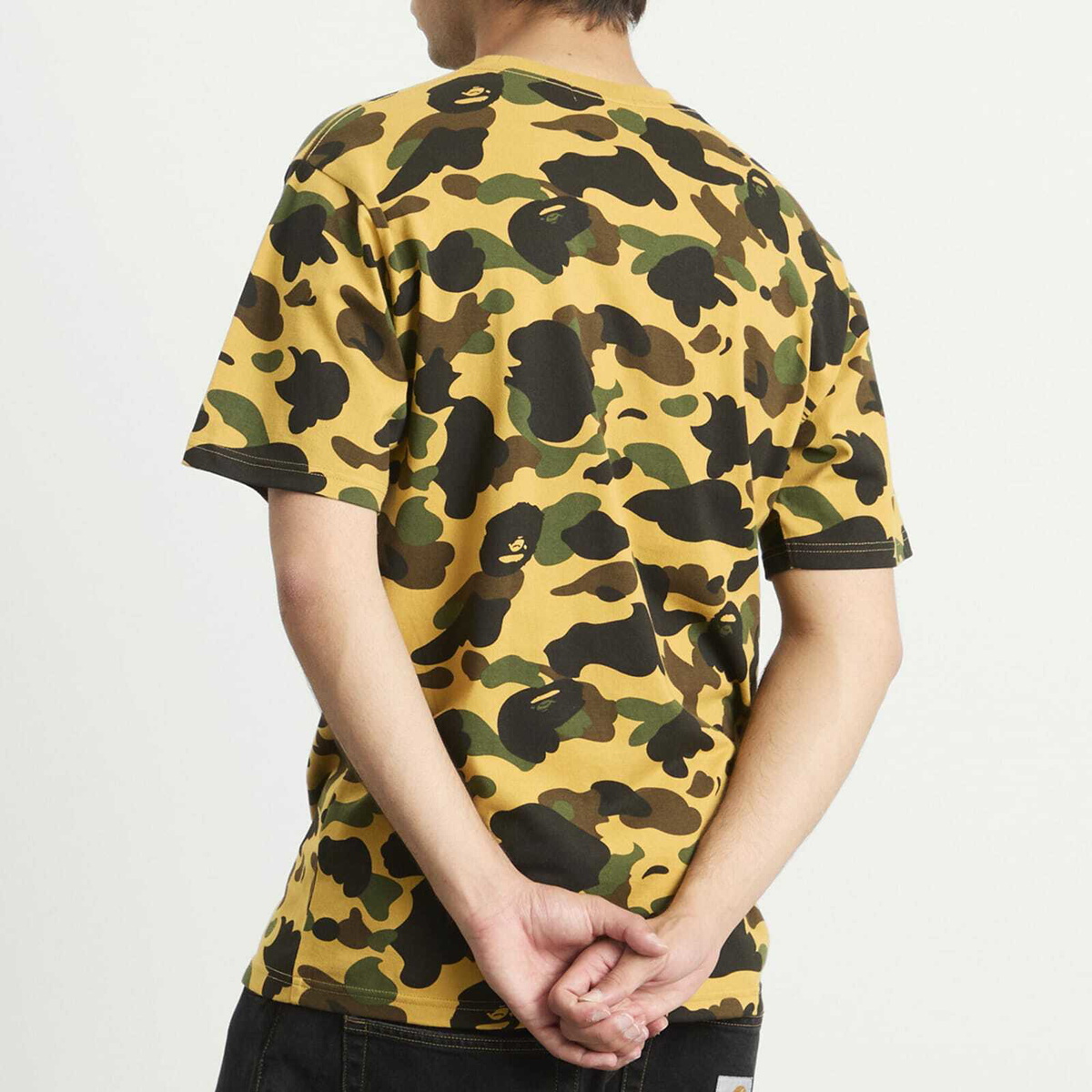 A Bathing Ape Men's 1St Camo College T-Shirt in Yellow