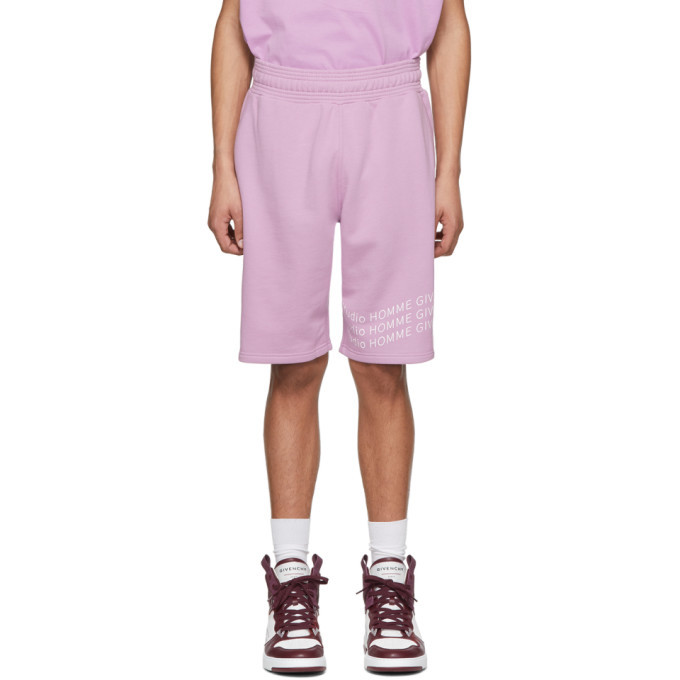 Photo: Givenchy Purple Logo Wave Shorts