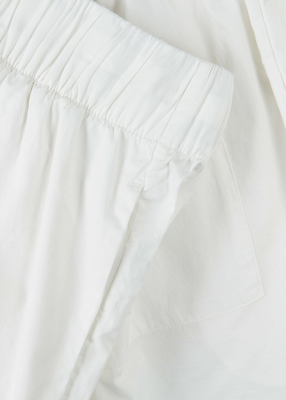 Tekla Unisex Poplin Pyjama Shorts White