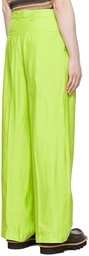 Dries Van Noten Green Silk & Cotton Trousers