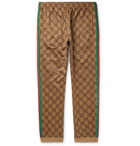 Gucci - Webbing-Trimmed Logo-Print Jersey Track Pants - Camel