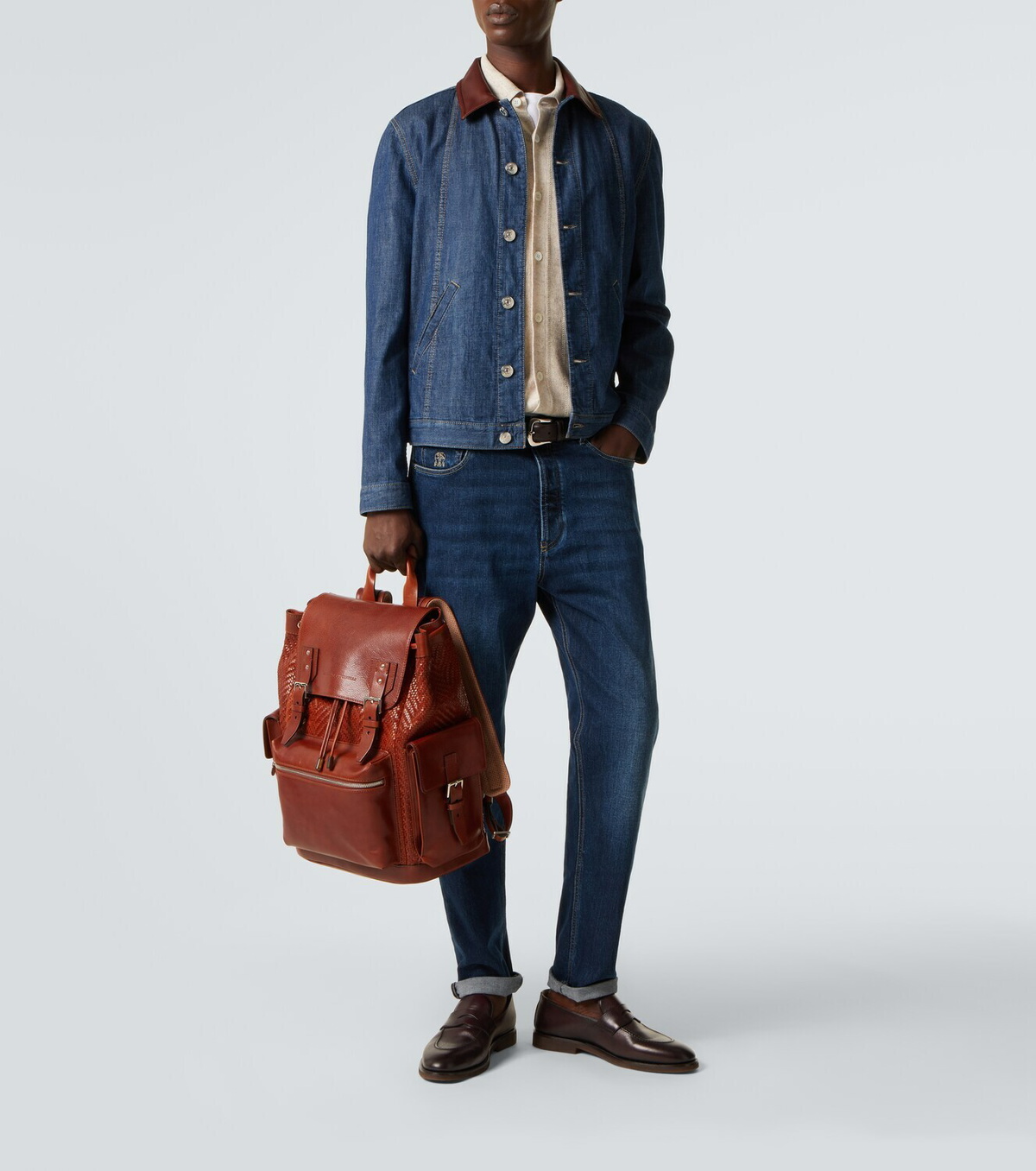 Brunello Cucinelli City leather backpack