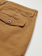 Mr P. - Straight-Leg Pleated Garment-Dyed Cotton and Linen-Blend Twill Trousers - Brown