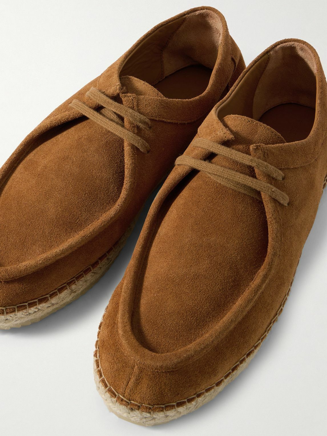 Frescobol Carioca - Rodolfo Jute-Trimmed Suede Derby Shoes - Brown