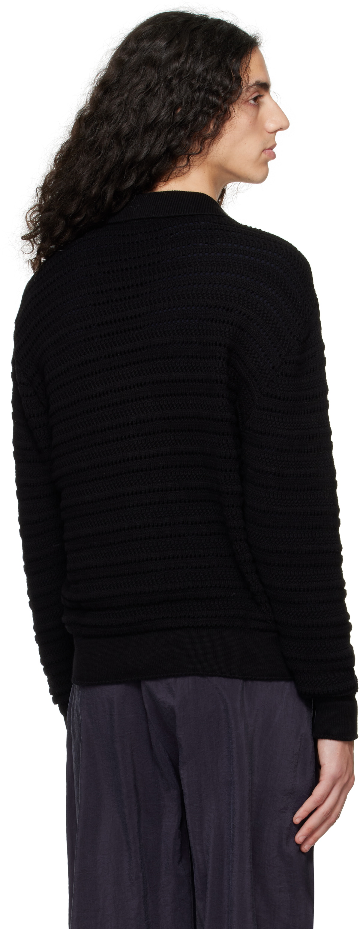 Dunst Black Open Collared Cardigan