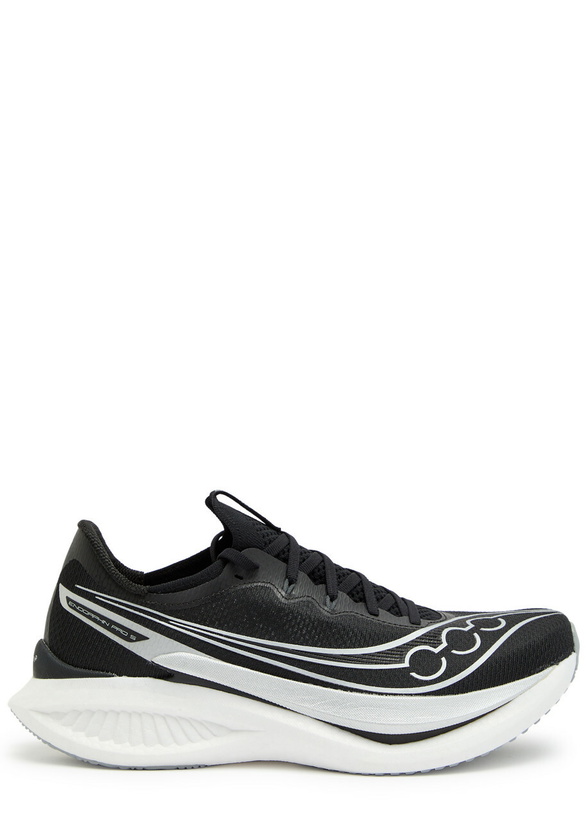 Photo: Saucony Endorphin Pro 5 Panelled Mesh Sneakers Black