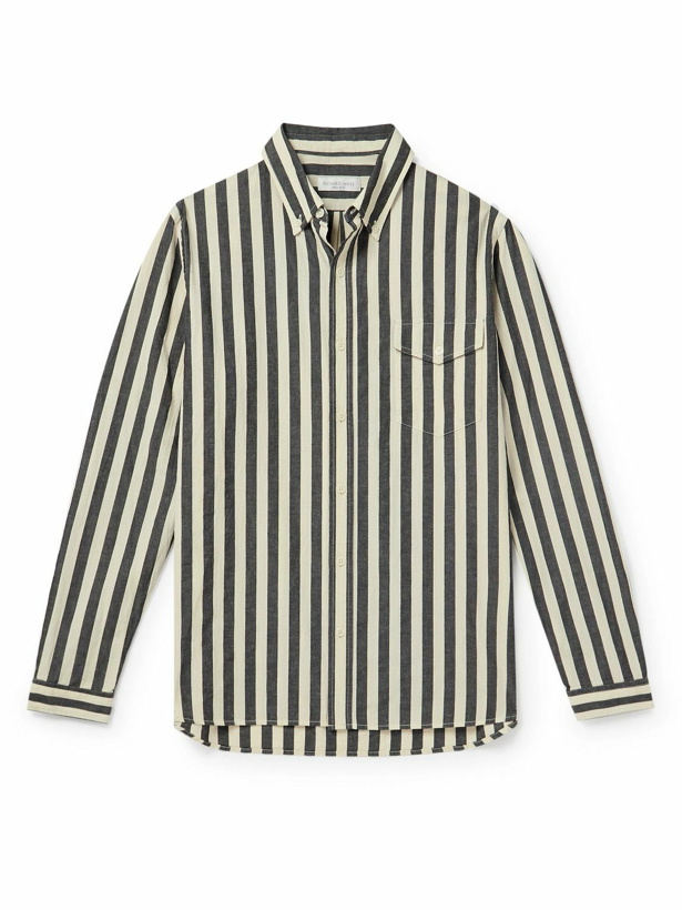 Photo: Richard James - Button-Down Collar Striped Slub Cotton Oxford Shirt - Neutrals