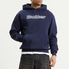 Butter Goods Men's Plaid Logo Applique Hoodie in Navy