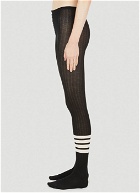 Opaque Ribbed Tights in Black