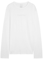 Calvin Klein Logo-embroidered Cotton T-shirt White
