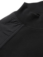 Gramicci - Logo-Embroidered Nylon-Trimmed Fleece Mock-Neck Sweatshirt - Black