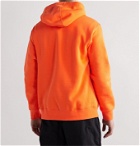 Nike - Club Logo-Embroidered Fleece-Back Cotton-Blend Jersey Hoodie - Orange