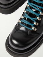 Bottega Veneta - Glossed-Leather Lace-Up Boots - Black